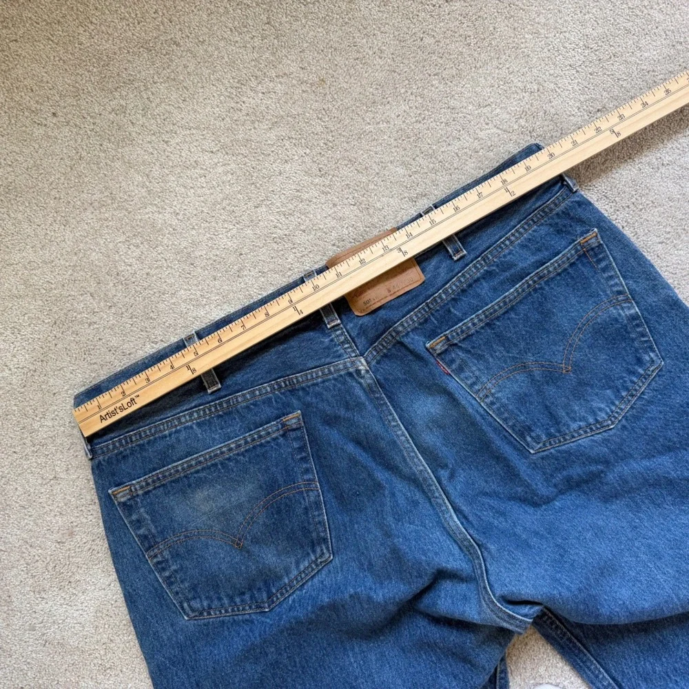 Levis 501xx Mens 44x30 Blue Denim Jeans Made in USA Straight‎ Leg Button Fly